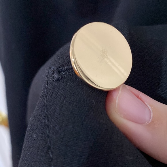 NWOT Loft Black MIDI Skirt with Gold Button Detail on Side Size 8 - Picture 5 of 5